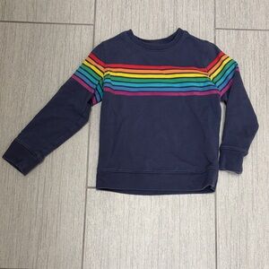 Primary Navy Sweatshirt with Rainbow Stripes